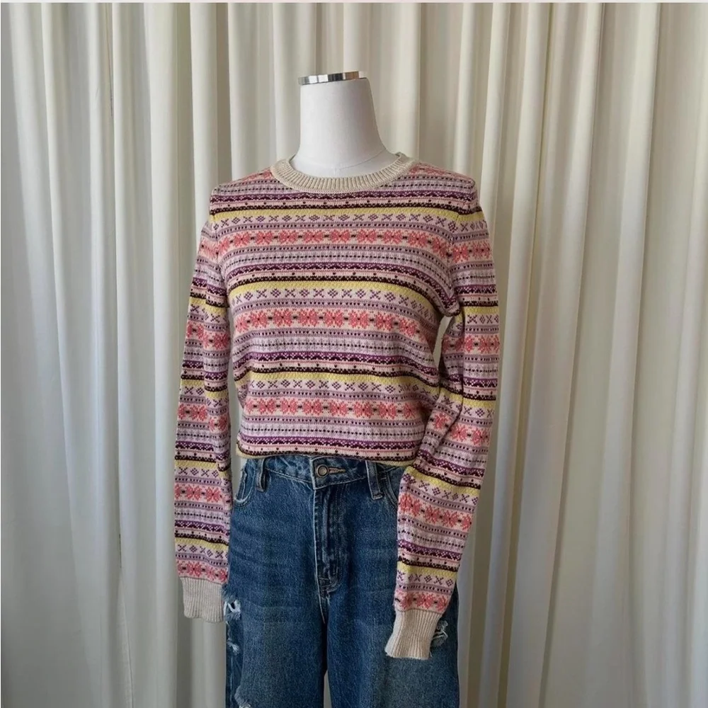 Boden Fair Isle Knit Pullover Wool Blend Size Small. - Picture 5 of 8